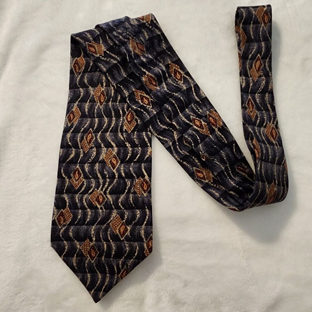 Henry Grethel Vintage 100% Italian Silk Art Deco Men's Suit Neck Tie Rockabilly